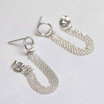 Sterling Silver Multi Chain Studs, 5 of 7