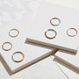 9ct Yellow Gold And Silver Skinny Round Stacking Ring, thumbnail 3 of 5