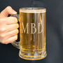 Personalised Three Initial Etched Glass Tankard, thumbnail 2 of 7