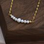 Sterling Silver Genuine Pearl Bar Necklace, thumbnail 5 of 12