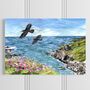 Cornish Choughs At Lizard Point Greeting Card, thumbnail 1 of 7