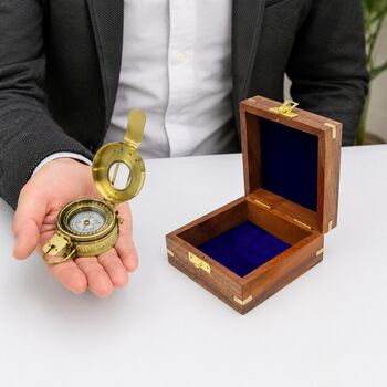 Personalised Brass British Army Prismatic Marching Compass, 11 of 12
