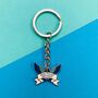 She Flies With Her Own Wings Latin Motto Enamel Keyring Gift, thumbnail 1 of 3