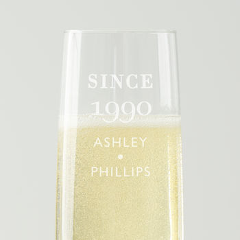 Personalised 'Since' Birthday Champagne Flute, 4 of 6