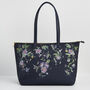 Navy Passion Flower Grab Tote, thumbnail 1 of 9