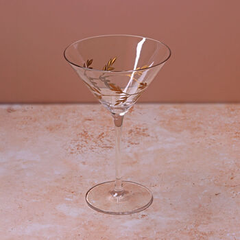 G Decor Set Of Four Wild Vine Hand Painted Martini Glasses Inspired By Nature, 3 of 5