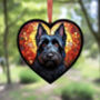 Scottish Terrier Stained Glass Effect Heart Suncatcher, thumbnail 4 of 5