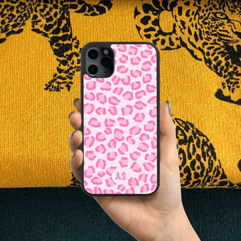 Personalised Pink Cheetah Animal Print iPhone Case, 3 of 5