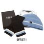 Luxury Cashmere Football Sets In Sky Blue And White, thumbnail 2 of 6