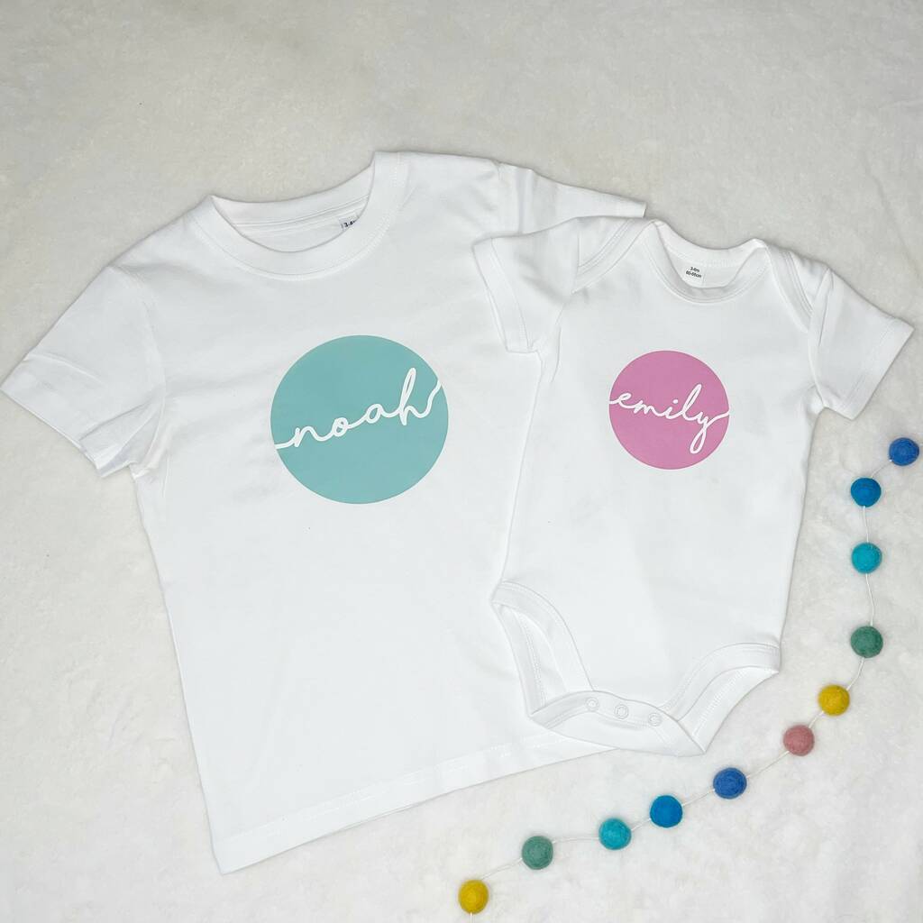 Personalised Sibling Or Friends Ballpen T Shirt Set