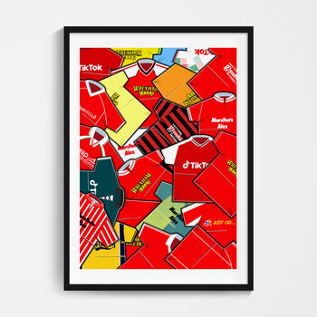 Wrexham Football Shirt Mash Up Print, 2 of 3