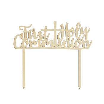 First Holy Communion Gold Acrylic Cake Topper, 2 of 3