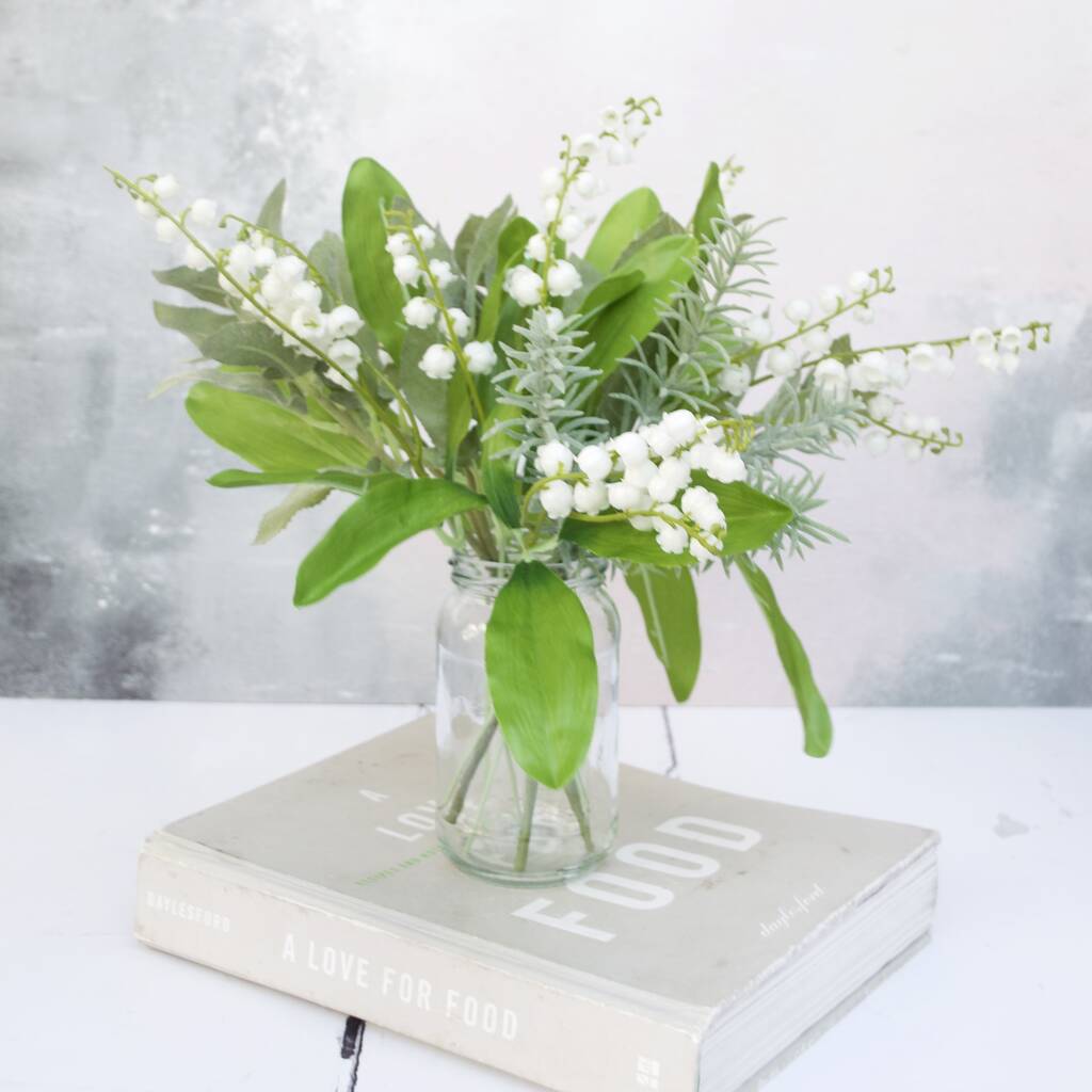Artificial Lily Of The Valley Bouquet With Herbs By Abigail Bryans Designs