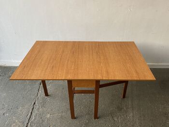 Mid Century 1960s Retro Vintage Large Drop Leaf Table, 5 of 8