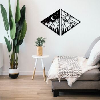 Day And Night Triangular Wooden Wall Art For Any Room, 8 of 9