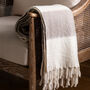 Wide Stripe Natural Wool Throw, thumbnail 1 of 3