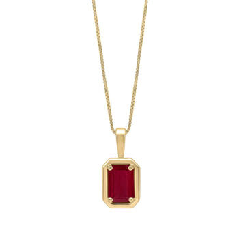 Ruby Art Deco Style 9ct Gold Pendant, 2 of 6