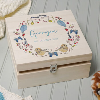 Personalised New Baby Wooden Memory Box, 2 of 4