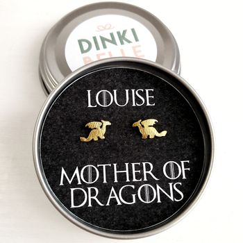 Mother Of Dragons Personalised Stud Earrings, 4 of 6
