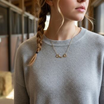 Personalised Snaffle Bit Necklace, Silver Or Gold, 2 of 12