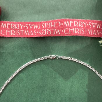 Men's Sterling Silver Flat Curb Chain Small Gauge, 2 of 11