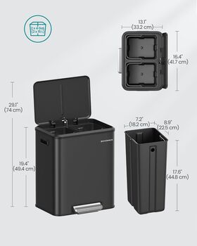 Small Double Pedal Bin For Waste And Recycling, 6 of 7