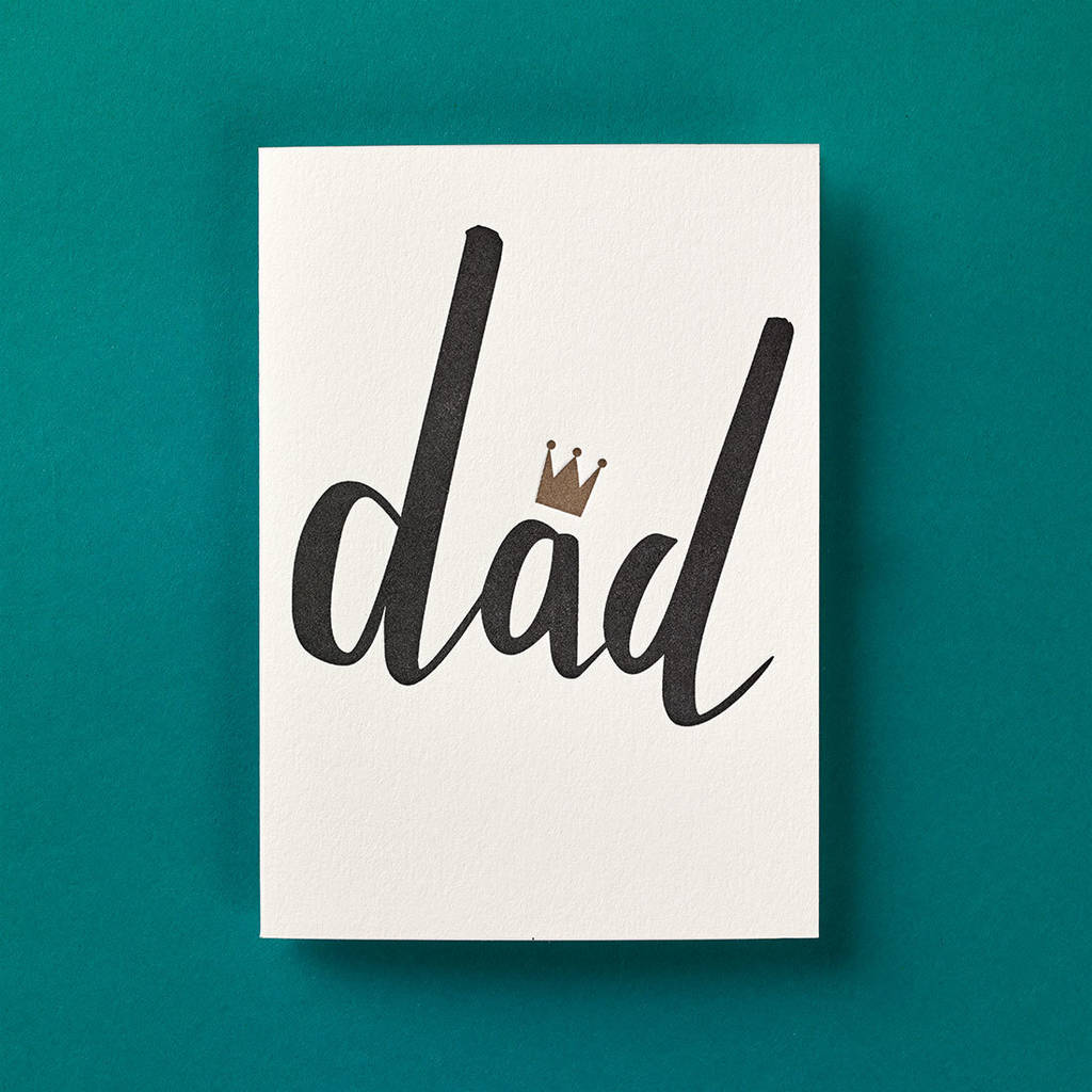 'Dad' Letterpress Fathers Day Card, 1 of 3