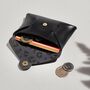 Personalised Black Leather Coin Purse + Leopard Inside, thumbnail 3 of 5