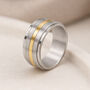 Men’s Personalised Stainless Steel Spinner Ring With Gold – 8mm, thumbnail 1 of 10