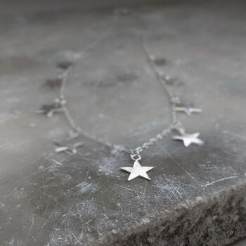Sterling Silver Multi Star Necklace, 5 of 9