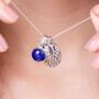 Personalised Silver Disc Necklace With Lapis Lazuli, thumbnail 1 of 5