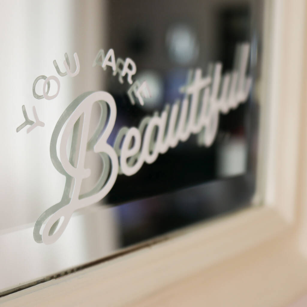 'you Are Beautiful' Vinyl Mirror Decal For Her By Love Gemma & Co