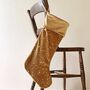 Large Starry Gold Velvet Christmas Stocking, thumbnail 2 of 3