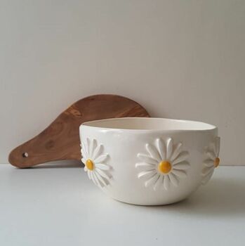Handmade Ceramic Daisy Bowl, 4 of 8