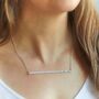 Long Silver Hammered Bar Necklace, thumbnail 1 of 3