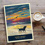 Dachshund Limited Edition Beach Sunset Gift Print, thumbnail 6 of 9