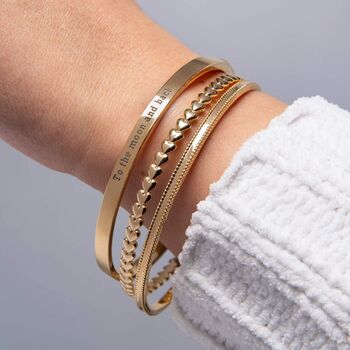 Sterling Silver Hearts Bangle, 3 of 7