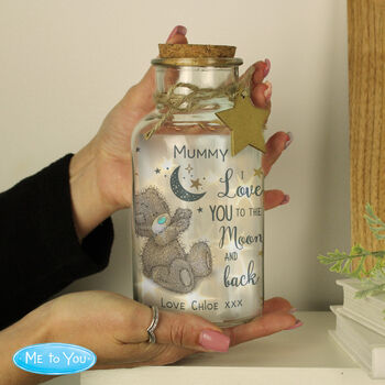 Personalised Me To You Moon And Back LED Light Up Jar, 2 of 4
