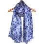 Large 'Delft Blue' Pure Silk Scarf, thumbnail 1 of 3