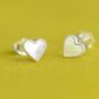 Gold Pearl Heart Studs, thumbnail 5 of 8