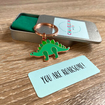 'You Are Roarsome' Dinosaur Keyring Gift For Friend, 2 of 5