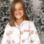 Girl's Personalised Christmas Santa Print Pyjamas, thumbnail 5 of 12