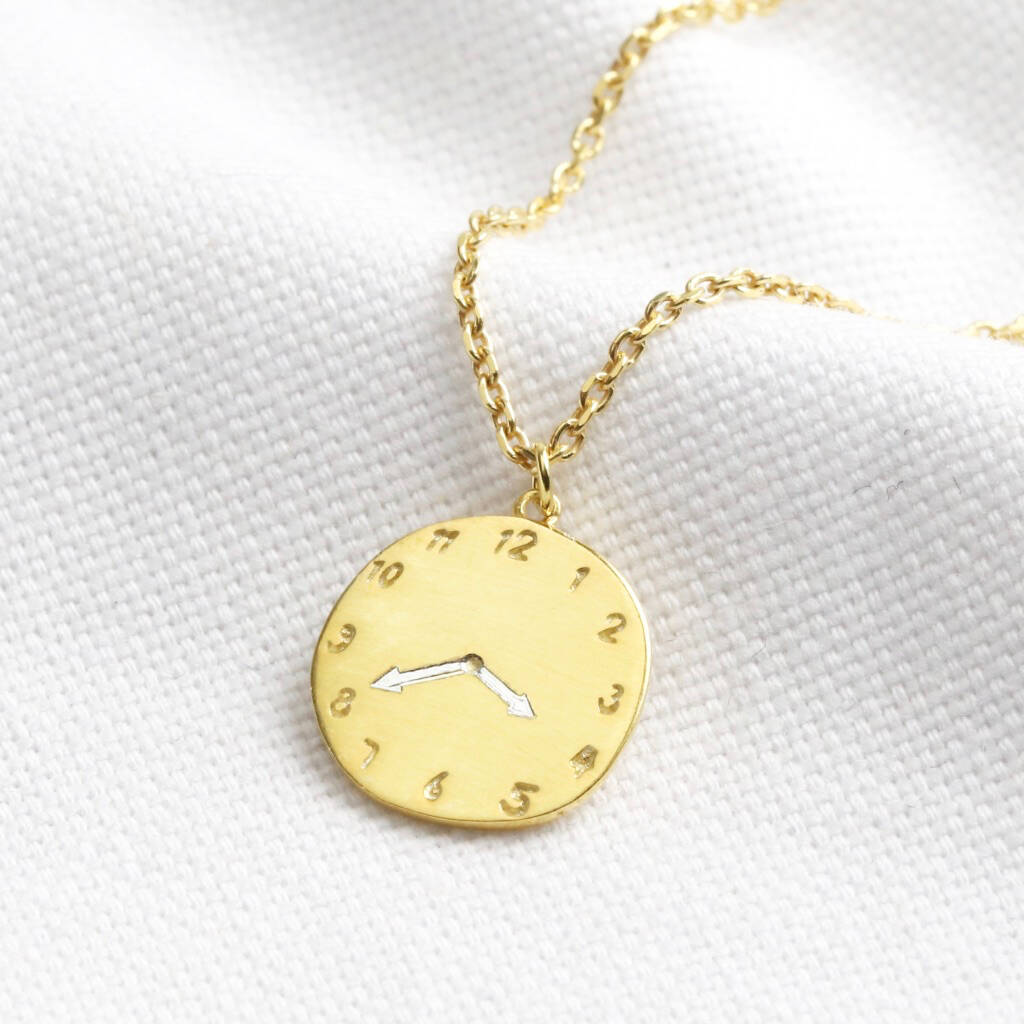 Personalised Gold Sterling Silver Family Clock Necklace By Lisa Angel