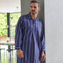 Men's 'Banbury Navy' Stripe Brushed Cotton Nightshirt, thumbnail 2 of 3