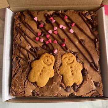 Valentines Gingerbread Men Brownie Letterbox Gift, 2 of 2