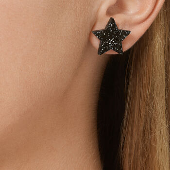 Glitter Moon And Star Stud Earrings, 3 of 4