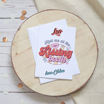 Meet Me At The Kissing Booth Retro Valentine's Card, 4 of 8