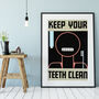 Keep Your Teeth Clean Dentist Illustration Print, thumbnail 1 of 2