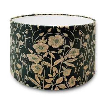 Luxury Velvet Lampshade Spring Flowers Green 40cm Or 30cm Sizes, 5 of 6