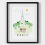 Eiffel Tower, Paris, France Landmark Scene Travel Print, thumbnail 2 of 2